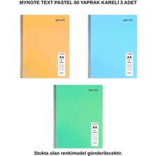Mynote Text Pastel Defter A4 60 Yaprak Kareli 3 Adet