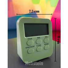 Hubstein Öğrenci Ders Çalışma Saati Kronometreli Araç Saati Mutfak Bozdolabı Magnet Saat Zamanlayıcı Yeşil