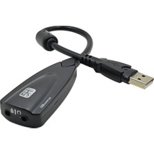 Alfais 4687 7.1 USB Ses Kartı Harici Çevirici Siyah Renkli 12 Kanal Ses Özellikli