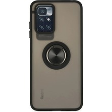 Zenvia Mey Ithalat®   Redmi 10 2022 Kılıf Montreal Yüzüklü Silikon Kapak - Siyah