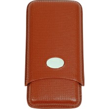 Parmida Koyu Kahve Taşınabilir 3'lü Puro Seyahat Kılıfı PPK0170