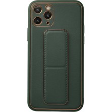 Zenvia Mey Ithalat®  iPhone 11 Pro Kılıf Coco Deri Standlı Kapak - Yeşil