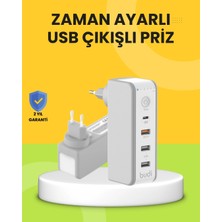 Zenvia Zcv Mey Ithalat® Hızlı Şarj Destekli Zaman Ayarlı USB Şarj Adaptörü ZNV2026