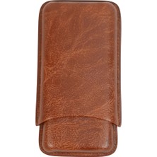 Parmida Kahverengi Üçlü Taşınabilir Seyahat Puro Kılıfı PPK0194