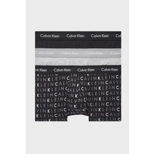Calvin Klein Erkek 3'lü Trunk Boxer Seti Siyah - Gri Konforlu Desenli Pamuklu