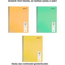 Mynote Text Pastel Defter A4 40 Yaprak Çizgili 3 Adet