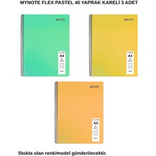 Mynote Flex Pastel Defter A4 40 Yaprak Kareli 3 Adet