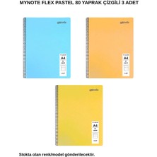 Mynote Flex Pastel Defter A4 80 Yaprak Çizgili 3 Adet