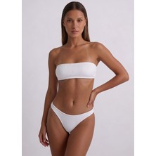 Brandhills Beyaz Renk Straplez Fitilli Bikini Takımı