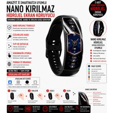 onlinekordon amazfit x  uyumlu nano kırılmaz hidrojel ekran koruyucu 2 adet darbe emici tam koruma