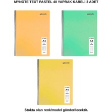Mynote Text Pastel Defter A4 40 Yaprak Kareli 3 Adet