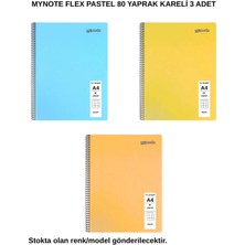 Mynote Flex Pastel Defter A4 80 Yaprak Kareli 3 Adet