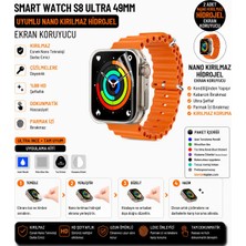 onlinekordon  s8 ultra 49mm uyumlu nano hidrojel ekran koruyucu 2 adet kırılmaz darbe emici tam koruma