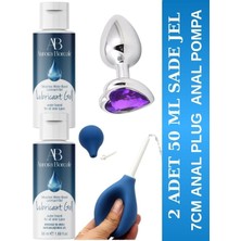Aşkın Deposu Deromeya Health - 50 ml Süper Kaydırıcı Jel+ Çok Özel Kalpli Analplug 7 Cmkalpli +Anal Pompa Süper Set 2 Adet 50 ml Jel Avantajlı Paket
