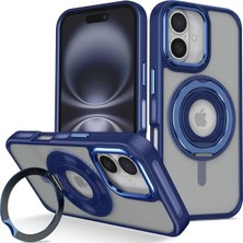 Zenvia Mey Ithalat®  iPhone 16 Banza Magsafe Standlı Kapak - Lacivert