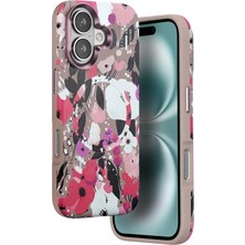 Zenvia Mey Ithalat®  iPhone 16 Flower Series Magsafe Kapak - Pembe