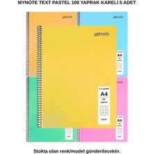 Mynote Text Pastel Defter A4 100 Yaprak Kareli 5 Adet