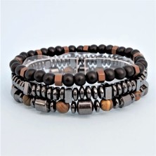 Padore Accessory 3 Doğal Taş Bileklik Jasper Hematit Onix Renkli Tasarım