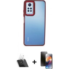 Pileli Store Pilelistore™ Redmi Note 12 Pro 4g Kılıf Eksen Doku Prime - Siyah 3D Antistatik Mat Seramik Nano Ekran Koruyucu + Kamera Lens Koruma Cam - Sf