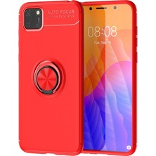 Zenvia Mey Ithalat®  Huawei Y5P Kılıf Range Yüzüklü Silikon - Kırmızı