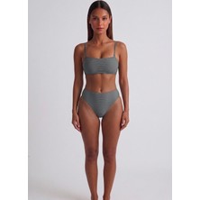 Brandhills Gri Renk Fitilli Bikini Takımı