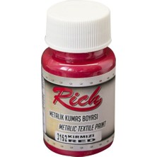 Rich 3152 Metalik Kırmızı Akrilik Kumaş Boyası 50 cc Özellikli Renkli Boya