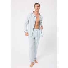 L'espadon Marısılk™ Premium Dokuma Uzun Kollu Uzun Paçalı Erkek Pijama Takımı