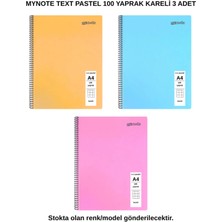 Mynote Text Pastel Defter A4 100 Yaprak Kareli 3 Adet