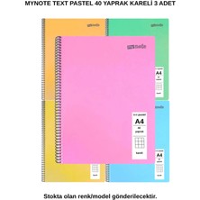 Mynote Text Pastel Defter A4 40 Yaprak Kareli 5 Adet