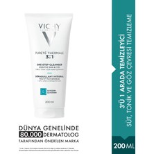 Vichy Purete Thermal 3'ü 1 Arada Temizleyici Süt 200 ml Karma Ciltler İçin Arındırıcı Etki
