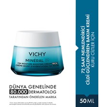 Vichy Mineral 89 Rich Cildi Güçlendiren 72 Saat Nemlendirici Bakım Kremi, Kuru Ciltler