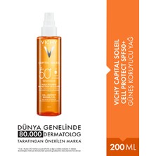 Vichy Capital Soleil Güneş Koruyucu Yağ 200 ml SPF 50 Tüm Cilt Tipleri İçin Antioksidan Formül