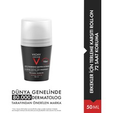 Vichy Homme Fresh Roll-On Erkek Deodorant 50 ml – Hassas Ciltler İçin 72 Saat Ter ve Kokuya Karşı Koruma