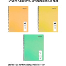 Mynote Flex Pastel Defter A4 60 Yaprak Kareli 3 Adet