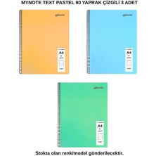 Mynote Text Pastel Defter A4 80 Yaprak Çizgili 3 Adet