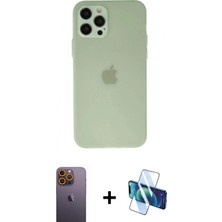 Pileli Store Pilelistore™ iPhone 12 Pro Kılıf Atlas Minimal Prime - Siyah 3D Antistatik Seramik Nano Ekran Koruyucu + Neon Fosforlu Kamera Lens - Sı
