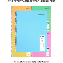 Mynote Text Pastel Defter A4 40 Yaprak Çizgili 5 Adet