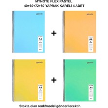 Mynote Flex Pastel Defter A4 40+60+72+80 Yaprak Kareli 4'lü Set