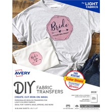 Avery T-Shirt-Transfer Mürekkep Püskürtmeli Baskı Için, Açık 9 Pack