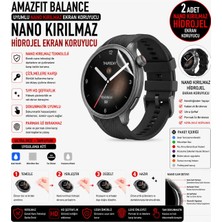 onlinekordon amazfit balance  uyumlu nano kırılmaz hidrojel ekran koruyucu 2 adet darbe emici tam koruma