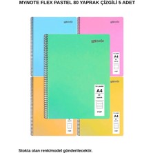 Mynote Flex Pastel Defter A4 80 Yaprak Çizgili 5 Adet