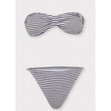 Brandhills KAHVERENGİ ÇİZGİLİ Stripe Straplez Bikini