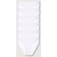 N&G Fashion Kadın Beyaz 6'lı Paket Ribana Bato Külot