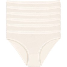 Yıldız Çamaşır Kadın Ekru 6'lı Paket Likralı Iz Yapmaz Bikini Külot