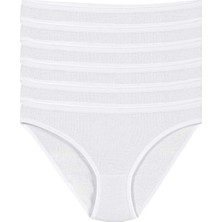 Yıldız Çamaşır Kadın Beyaz 6'lı Paket %100 Pamuk Bikini Külot