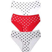 Dondeza Lüx Ara Bato Kadın Bikini 3lü Paket Kırmızı-Gri-Beyaz