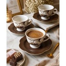 Mikasa Moor Porselen Türk Kahve Fincanı 6 Kişilik 12 Parça Mocha