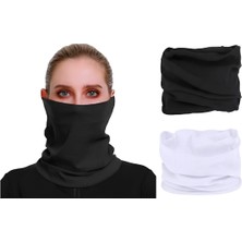 Rocmay 2'li Paket Siyah ve Beyaz Unisex Çok Amaçlı Bandana | Esnek, Nefes Alabilir, Terletmeyen Boyunluk & Saç Bandı