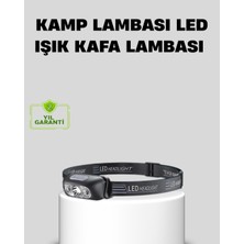 MertUS Şarjlı LED Kafa Feneri | 4 Modlu Akıllı Sensörlü Far | Su Geçirmez Ipx5 Kamp  - DUP4995-9766