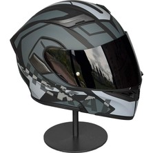 Half - 902 Güneş Vizörlü Çene Açılır Kask H1 Grey (Smoke Vizörlü)